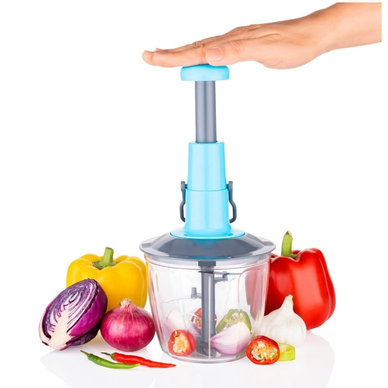 2 in 1 Twister Push Chopper & Blender for Kitchen, 1000ml4